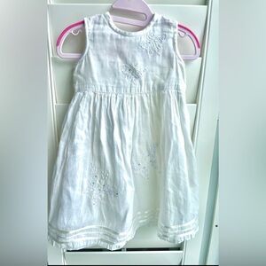 Beautiful White butterfly sequences dress by monsoon size 6-12 months